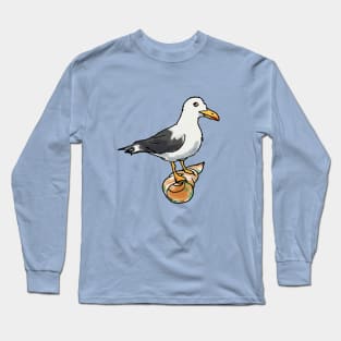 seagull on a seashell Long Sleeve T-Shirt